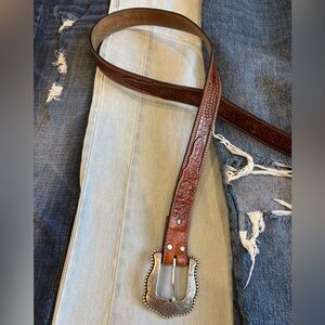 Nocona Dark Brown Leather Western Belt